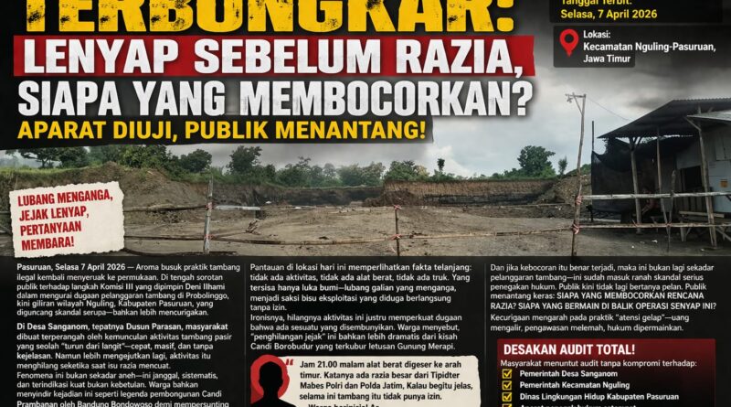 TAMBANG ‘SILUMAN’ SANGANOM TERBONGKAR: LENYAP SEBELUM RAZIA, SIAPA YANG MEMBOCORKAN? APARAT DIUJI, PUBLIK MENANTANG!”