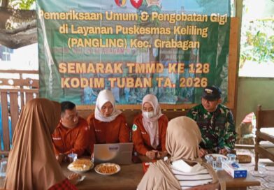 Karya Bhakti Kesehatan’, “Koramil 0811/20 Grabagan Menyemarakkan TMMD Ke 128 2026 0811Kodim Tuban ‘Himbau Agar Masyarakat Tetap Sehat