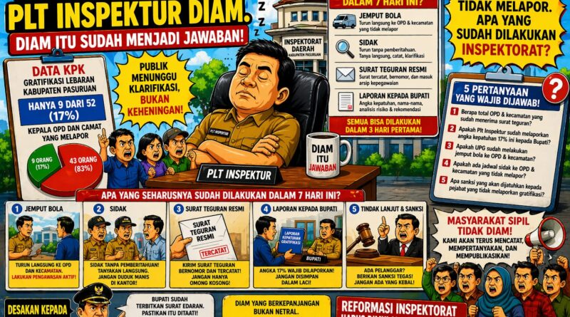 Seminggu Berlalu, Plt Inspektur Diam. Diam Itu Sudah Menjadi Jawaban.