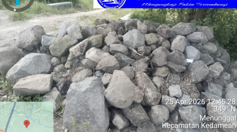 Dugaan Proyek Fiktif TPT Desa Menunggal, Masyarakat Layangkan Dumas ke Aparat Penegak Hukum