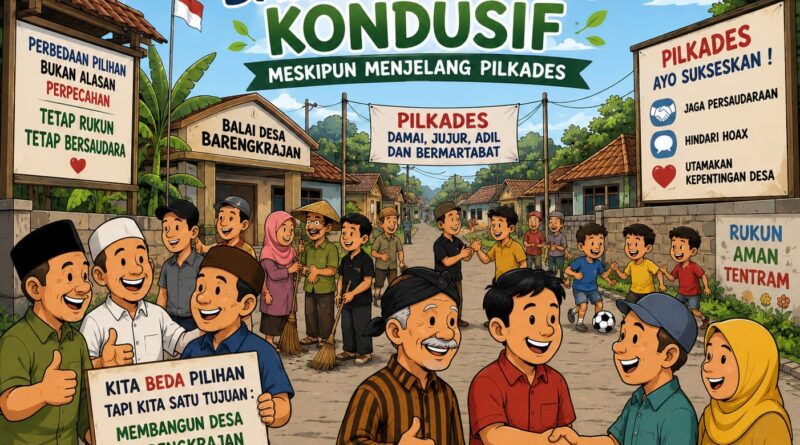 MENJELANG PILKADES, DESA BARENGKRAJAN TETAP KONDUSIF,