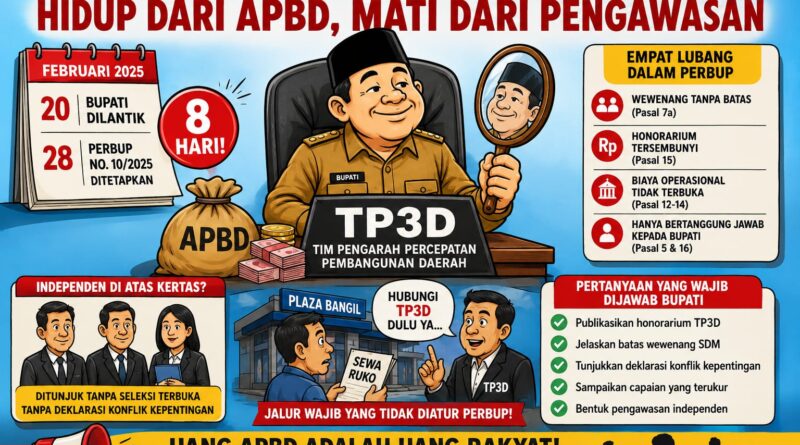 TP3D: Lahir Cepat, Hidup dari APBD, Minim Pengawasan”