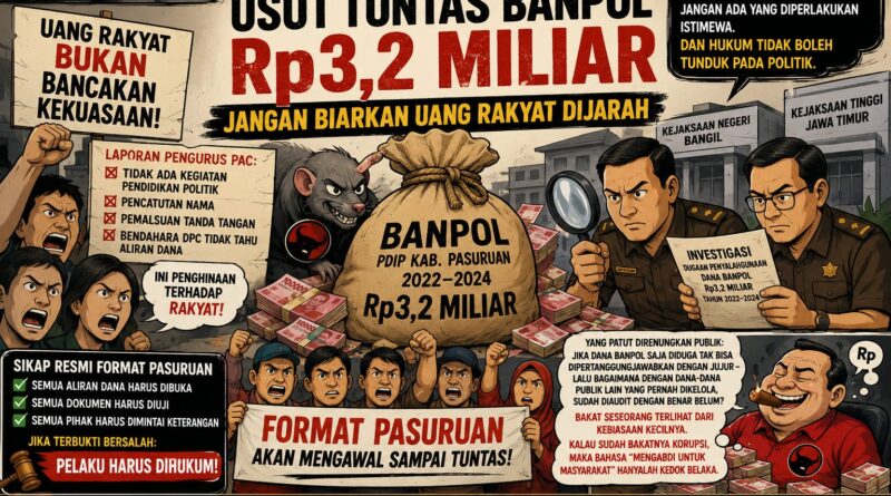 USUT TUNTAS BANPOL Rp3,2 MILIAR JANGAN BIARKAN UANG RAKYAT DIJARAH
