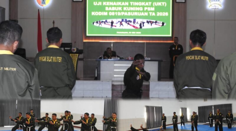 Ujian Kenaikan Tingkat Pencak Silat Militer Kodim 0819 Pasuruan