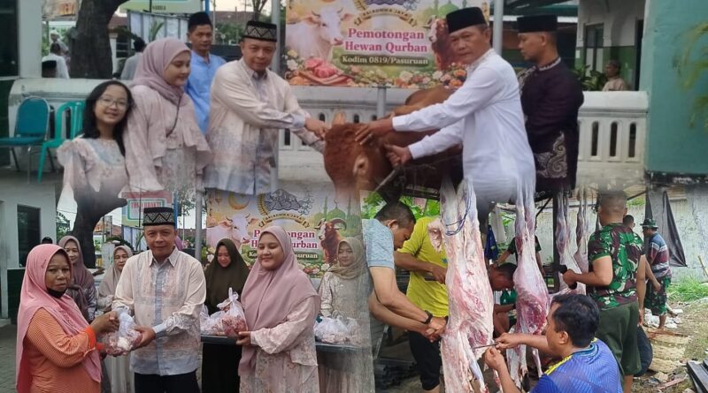 Dandim 0819/Pasuruan Serahkan Hewan Kurban, Wujud Kepedulian dan Kebersamaan di Hari Raya Idul Adha