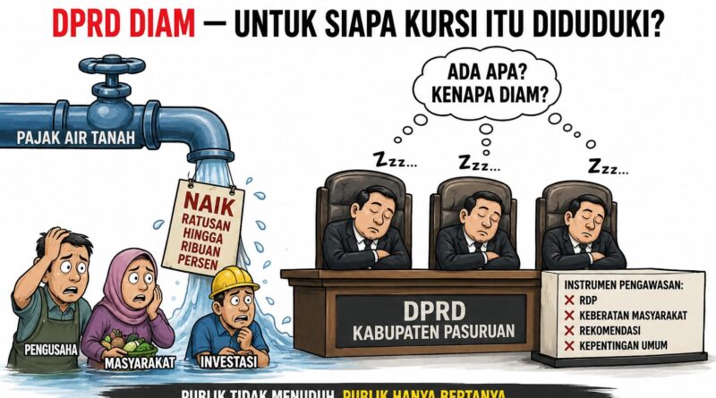 Pajak Air Tanah Pasuruan 2026: DPRD Diam — Untuk Siapa Kursi Itu Diduduki?