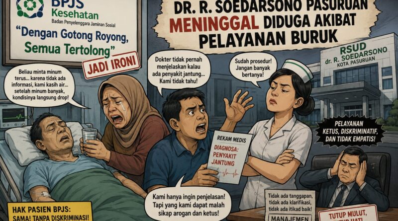 Slogan “Semua Tertolong” Jadi Ironi, Pasien BPJS di RSUD dr. R. Soedarsono Meninggal Diduga Akibat Pelayanan Buruk