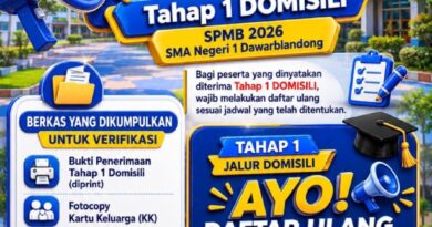 SMAN 1 Dawarblandong Buka Daftar Ulang Tahap 1 Jalur Domisili SPMB 2026, Peserta Diminta Segera Lengkapi Berkas