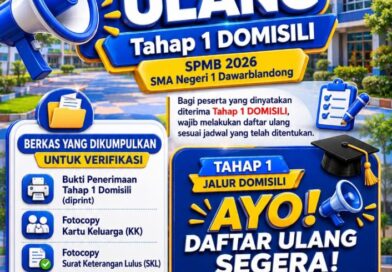 SMAN 1 Dawarblandong Buka Daftar Ulang Tahap 1 Jalur Domisili SPMB 2026, Peserta Diminta Segera Lengkapi Berkas