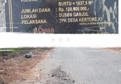Jalan Lapen Dana Desa 2025 di Kertorejo: Tertulis Swakelola, Dikerjakan AS, Belum Setahun Sudah Rusak