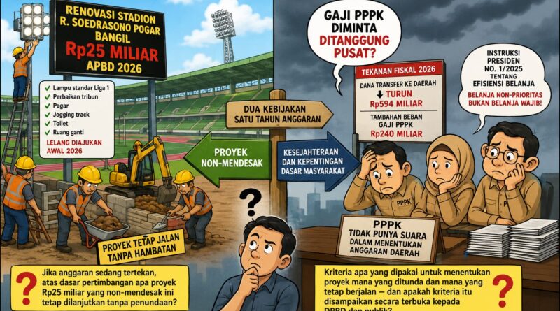 Skala Prioritas Anggaran: Stadion Rp25 Miliar Tetap Jalan, PPPK Diminta Ditanggung Pusat