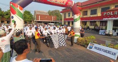 Gowes Bersama Ulama dan Masyarakat, Kapolres Pasuruan Ajak Wujudkan Daerah Aman dan Guyub