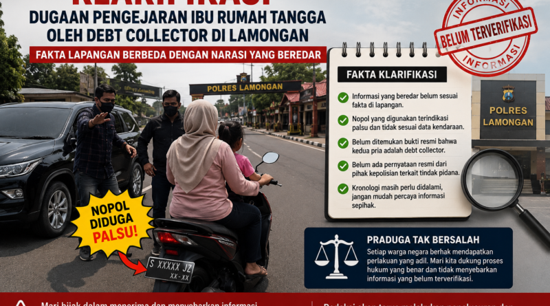 Klarifikasi Dugaan Pengejaran Ibu Rumah Tangga oleh Debt Collector di Lamongan, Fakta Lapangan Berbeda dengan Narasi yang Beredar