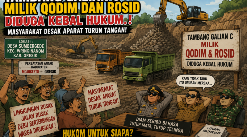 Diduga Kebal Hukum, Aktivitas Galian C di Perbatasan Gresik-Mojokerto Jadi Sorotan Warga, Penegak Hukum Dinilai Tutup Mata Adanya Tambang Galian C Tersebut