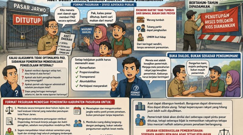 Pasar Jarwo Ditutup: Aset Boleh Ditata, Jangan Rakyat yang Dikorbankan