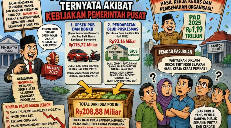 Rekor PAD atau Rekor Klaim? Jika Kenaikan Dipicu Kebijakan Pusat, Pantaskah Dianggap Murni Prestasi Pemkab Pasuruan?