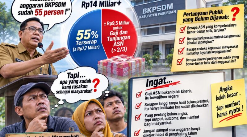 ASN di Kabupaten Pasuruan 55 Persen Anggaran BKPSDM Terserap. Lalu Apa yang Sudah Dirasakan Publik