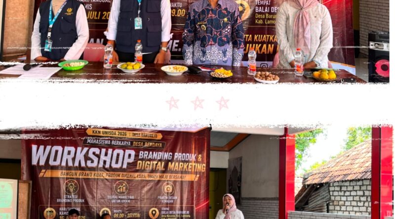 Mahasiswa KKN UNISDA Lamongan Gelar Workshop Branding Produk & Digital Marketing di Desa Barurejo