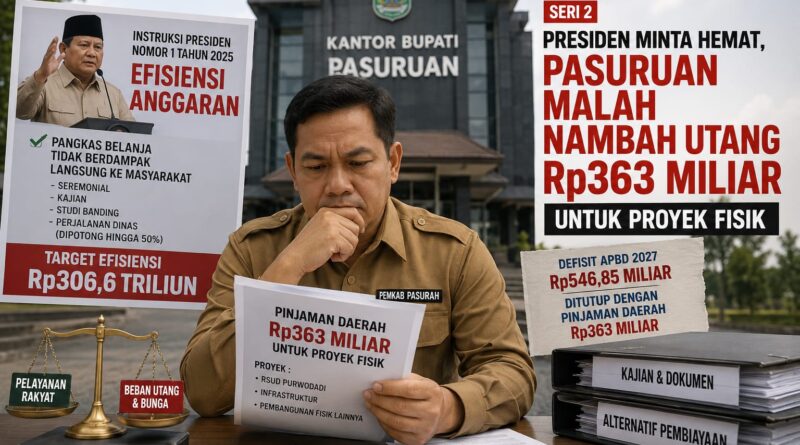 PRESIDEN MINTA HEMAT, PASURUAN MALAH NAMBAH UTANG Rp363 MILIAR UNTUK PROYEK FISIK
