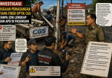 Tim Investigasi Gabungan Media Jawa Timur Temukan Dugaan Pemasangan Tiang Fiber Optik CGS Tanpa Dokumen Perizinan Lengkap dan APD di Pasuruan