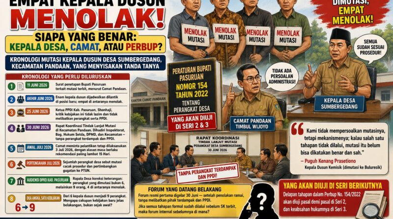 EMPAT KEPALA DUSUN MENOLAK. SIAPA YANG BENAR: KEPALA DESA, CAMAT, ATAU PERBUP?