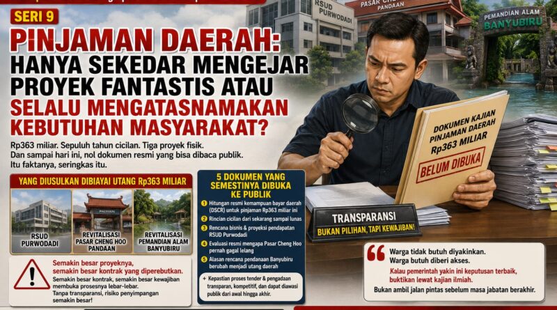 UTANG Rp363 MILIAR: PROYEK DULU, DOKUMEN BELAKANGAN? JIKA MEMANG DEMI KEPENTINGAN RAKYAT, MENGAPA KAJIANNYA BELUM DIBUKA KE PUBLIK?