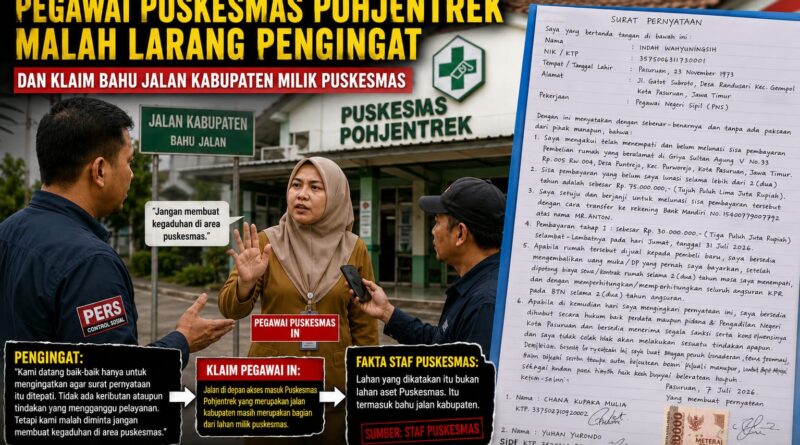 Diduga Ingkari Surat Pernyataan, Pegawai Puskesmas Pohjentrek Tak kooperatif saat diingatkan
