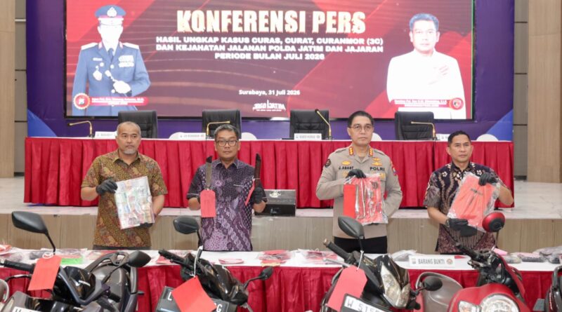 Polda Jatim Ungkap 178 Kasus 3C, Amankan 206 Tersangka Selama Juli 2026*