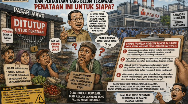 Pasar Jarwo Ditata, Publik Bertanya: Untuk Pedagang atau Kepentingan Lain?