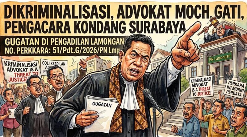 ADVOKAT Moch. GATI Diduga DIKRIMINALISASI, Saatnya PENGACARA Kondang SuraBaya RESMI Daftarkan Gugatan PERDATA di PN Lamongan