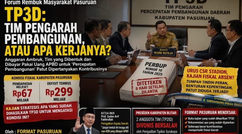 Anggaran Jebol, TP3D Justru Sepi Kontribusi? Tim Percepatan atau Sekadar Pelengkap Birokrasi?