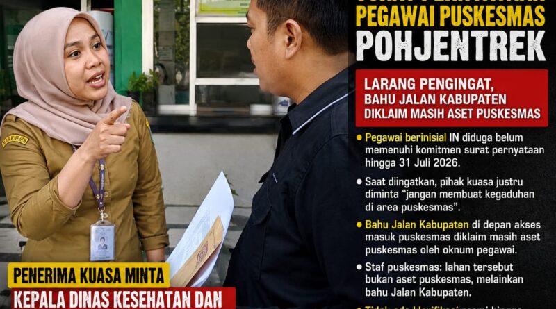 Diduga Ingkari Surat Pernyataan, Pegawai Puskesmas Pohjentrek Dipersoalkan; Klaim Bahu Jalan Kabupaten sebagai Aset Puskesmas Tuai Sorotan