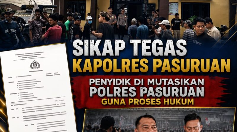 Polres Pasuruan Nonjobkan Anggota Reskrim Polsek Beji, Wujud Komitmen Transparansi Penanganan Dugaan Penganiayaan