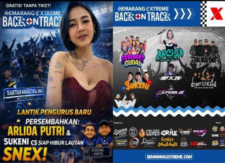 SUKENI cs & Arlida Putri Siap Menghibur! Semarang Extreme Gelar Pelantikan Akbar “Back On Track” 2026–2029