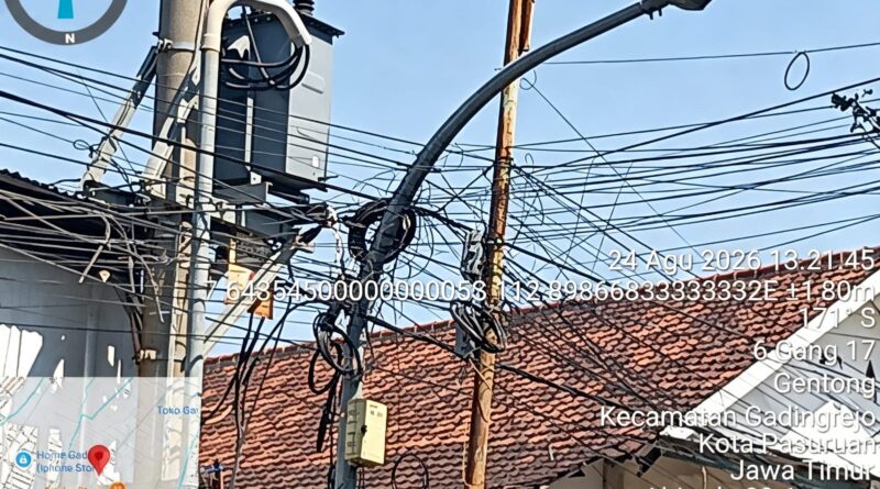 Kabel Provider Diduga Kuasai Tiang PJU, Pemkot Pasuruan Diminta Bongkar Legalitas dan Aliran Kontribusinya