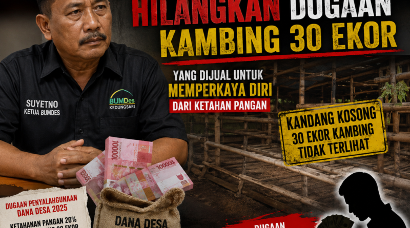 Dugaan Pengelolaan Dana Ketahanan Pangan Desa Kedungsari Disorot, 30 Ekor Kambing Disebut Tak Terlihat di Kandang