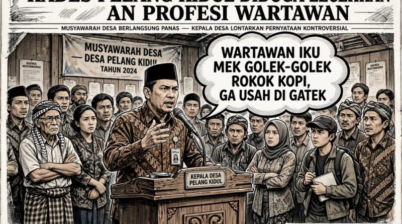 DIDUGA LECEHKAN PROFESI PERS DAN ANTI KRITIK! Kades Pelang Kidul Ngawi Sebut Wartawan Cuma Golek Rokok Kopi, Warga: Saksi Mata Banyak di Lokasi