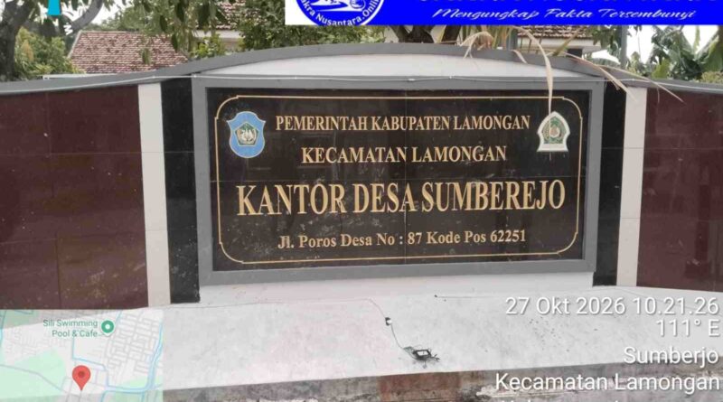 DUGAAN MANIPULASI ANGGARAN KETAHAN PANGAN 20% DANA DESA 2025 DI DESA SUMBEREJO LAMONGAN DISOROT