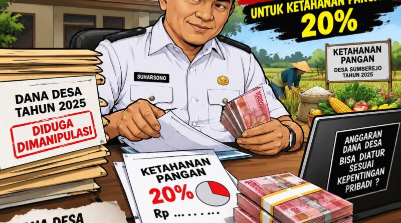 DUGAAN MANIPULASI ANGGARAN KETAHAN PANGAN 20% DANA DESA 2025 DI DESA SUMBEREJO LAMONGAN DISOROT