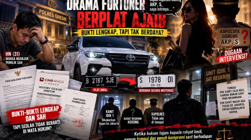 FORTUNER DIDUGA MILIK HN TERTAHAN DI POLRES GRESIK! MAU AMBIL MOBIL SENDIRI KOK DIPERSULIT?